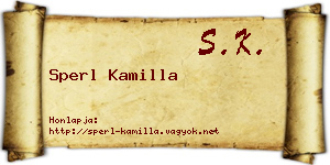 Sperl Kamilla névjegykártya